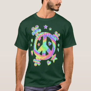 Tie Dye Peace Sign Cute Love Colorful Tye Dye Hipp T-Shirt