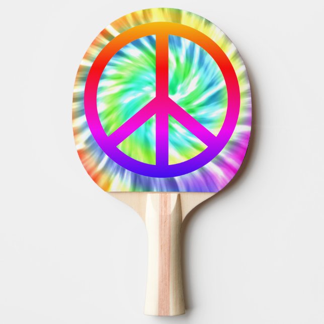 Tie Dye Peace Sign Design Ping Pong Paddle (Front)