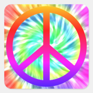 Tie Dye Peace Sign Design Sticker