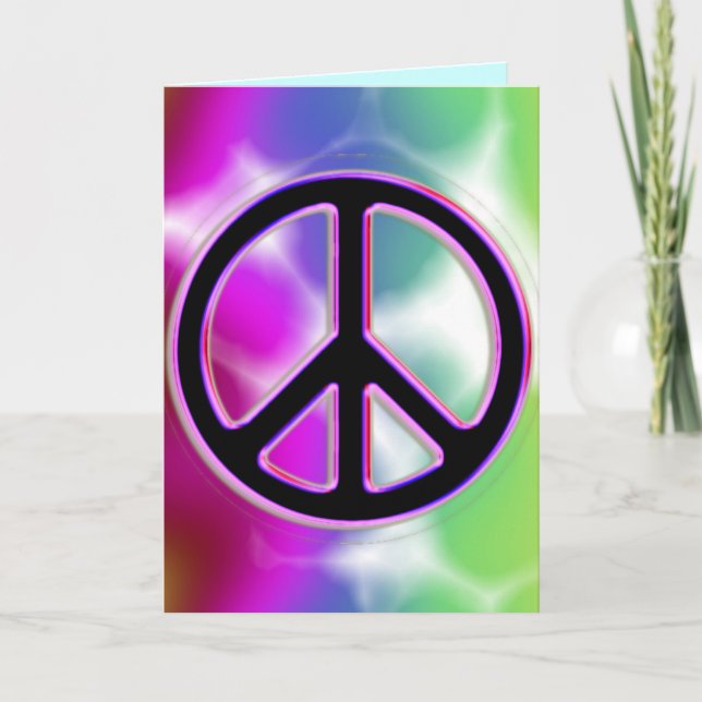 Tie Dye Peace Sign Designs Card (Front)