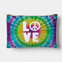 Tie-Dye Peace Sign LOVE Toiletry Bag Gift Favour