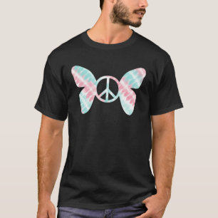 Tie Dye Peace Sign Symbol Butterfly Retro 60s 70s T-Shirt