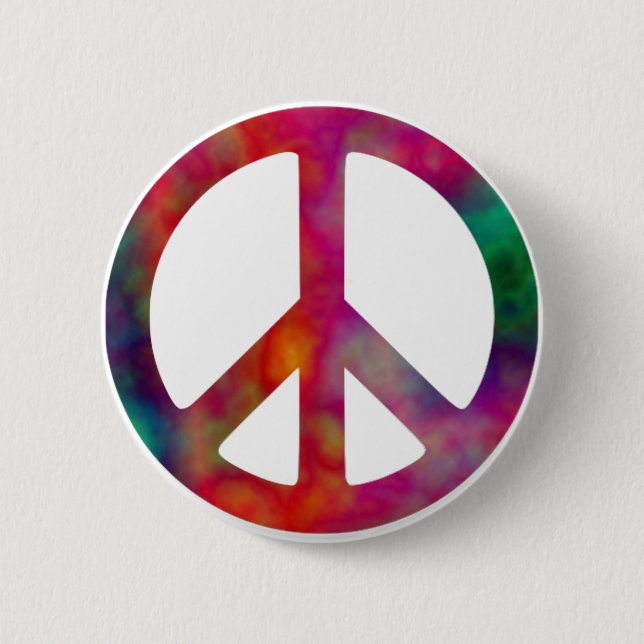 Tie Dye Peace Symbol 6 Cm Round Badge (Front)
