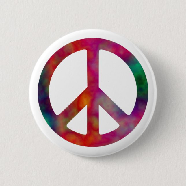 Tie Dye Peace Symbol 6 Cm Round Badge (Front)
