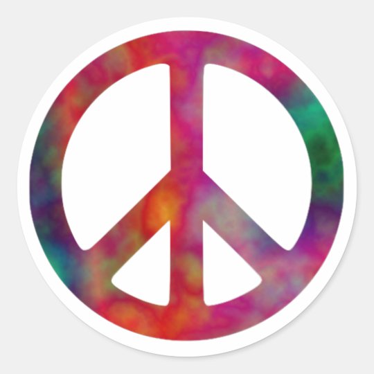 Tie Dye Peace Symbol Classic Round Sticker