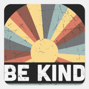 Tie Dye Peace Symbol Hippie Be Kind Square Sticker