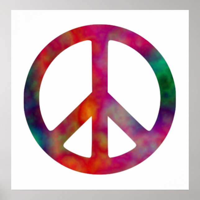 Tie Dye Peace Symbol Poster (Front)