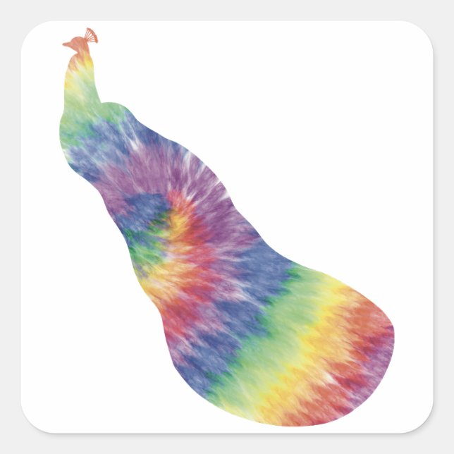 Tie Dye Peacock Sticker (Front)