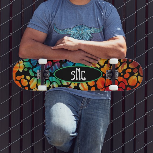 Tie Dye Pebble Monogram Skateboard (Outdoor 3)