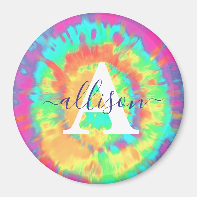 Tie dye personalised  magnet (Front)