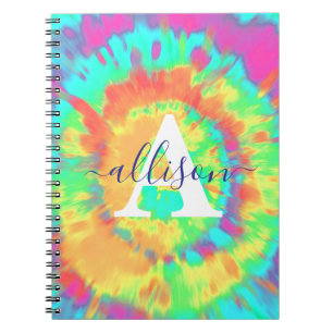 Tie dye personalized notebook