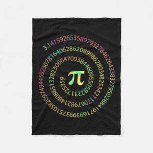 Tie Dye Pi Day 3.14 Spiral Pi Number Math Teacher  Fleece Blanket