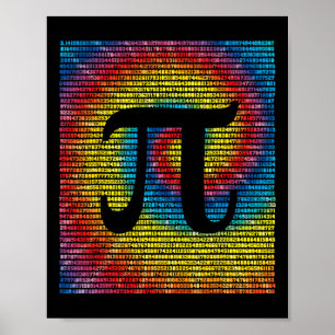 Tie Dye Pi Day Number 3.14 Rainbow Math Geek Nerd  Poster