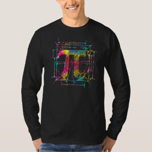 Tie Dye Pi Day Sketch Greek Symbol Math Teacher 3 T-Shirt