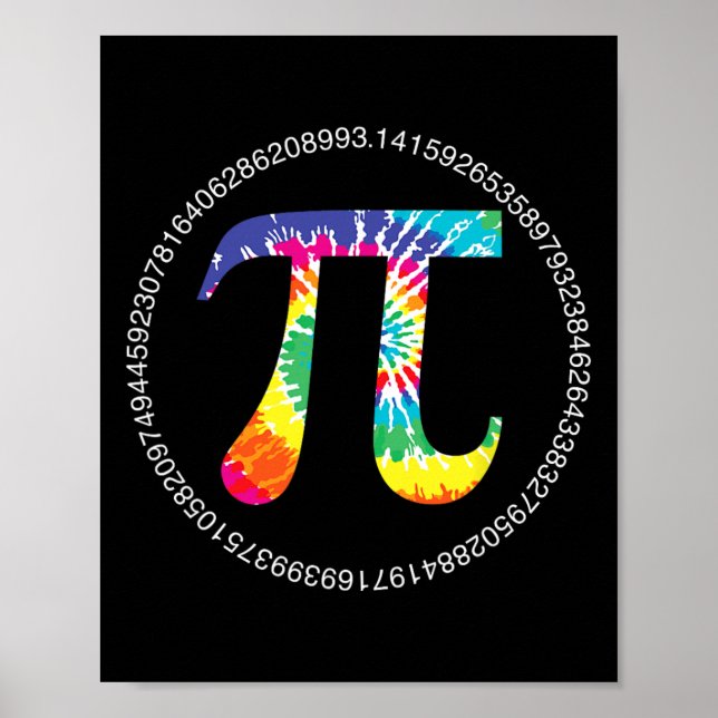 Tie Dye Pi Day T Shirt Physics Math Teacher Engine Poster (Front)