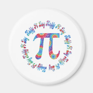 Tie Dye Pi Day Tees and Gifts Magnet