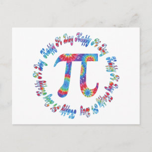 Tie Dye Pi Day Tees and Gifts Postcard