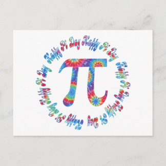 Tie Dye Pi Day Tees and Gifts Postcard