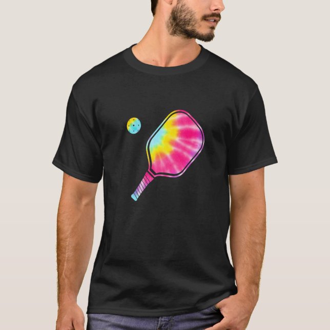 Tie Dye Pickle Ball Pickleball Paddleball Coach Pi T-Shirt (Front)