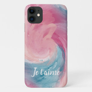 Tie-Dye Pink and Blue Painterly Watercolor in Love iPhone 11 Case