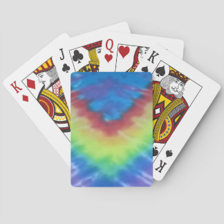 tie dye playing cards deck purple blue rainbow