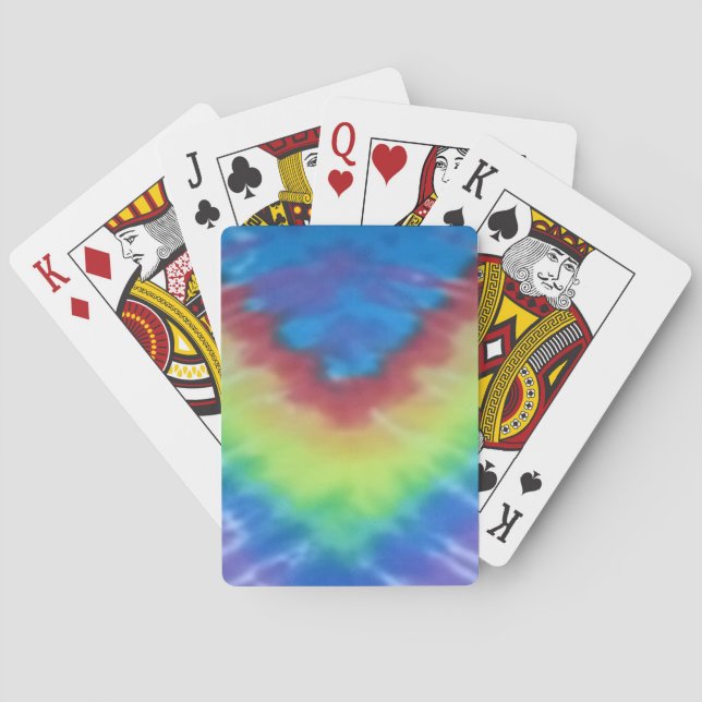 tie dye playing cards deck purple blue rainbow (Back)