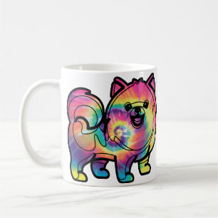 Tie Dye Pomeranian Coffee Mug