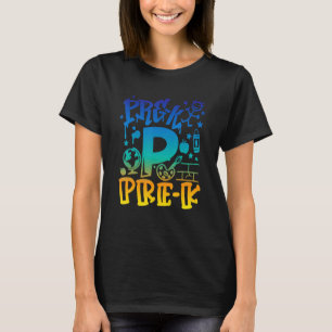 Tie Dye Pre K Team Teacher Boy Graffiti Style Back T-Shirt