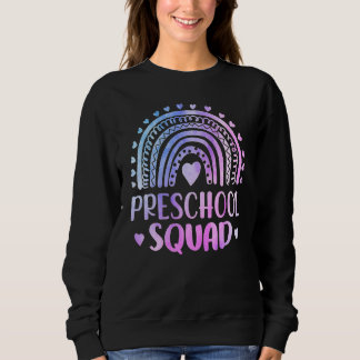 Tie Dye Preschool Squad Teacher Rainbow Back To S Sweatshirt