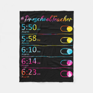 Tie Dye Preschool Teacher Appreciation Alarm Clock Fleece Blanket
