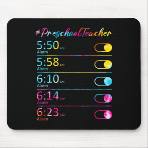 Tie Dye Preschool Teacher Appreciation Alarm Clock Mouse Mat