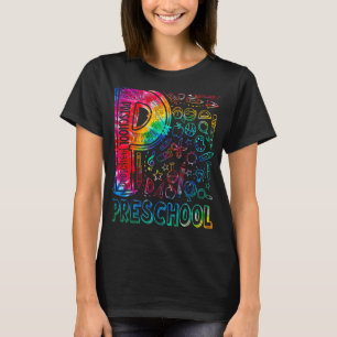 Tie Dye Preschool Typography Teacher Student Back T-Shirt