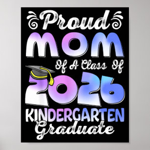 Tie dye proud mum of a class of 2026 graduate poster