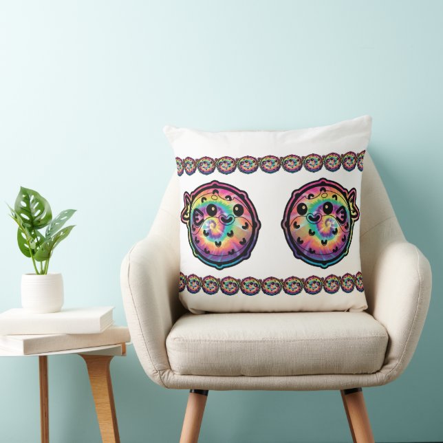 Tie Dye Puffer Fish Cushion (Chair)