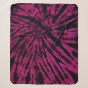 Tie-Dye Purple Pink Black Hippie Retro Pattern Sherpa Blanket