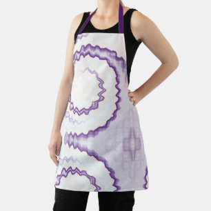Tie dye Purple violet white swirl funky retro Apron
