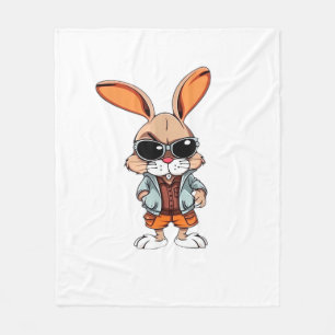 Tie-Dye rabbit bunny Peace Sign Hippie Fleece Blanket