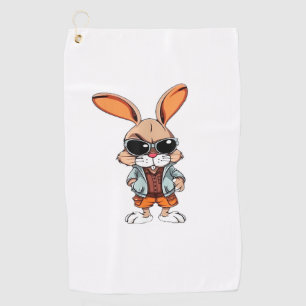 Tie-Dye rabbit bunny Peace Sign Hippie  Golf Towel