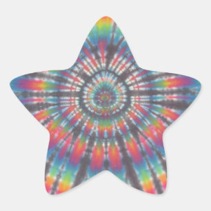 Tie Dye Rabbit Hole Star Sticker