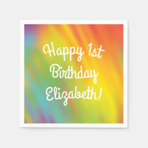Tie Dye Rainbow Birthday Party Napkin