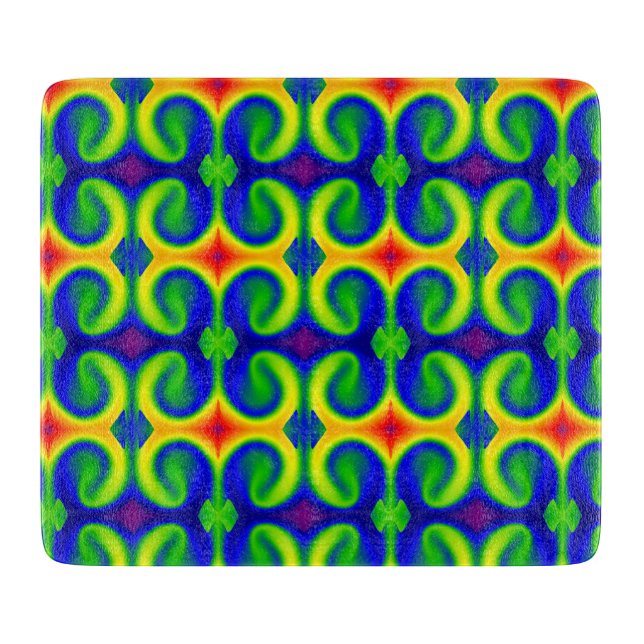 Tie Dye Rainbow Colours Pattern Cutting Board (Front)