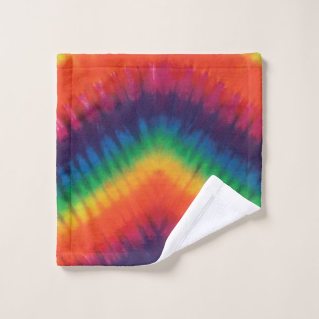 Tie Dye Rainbow Colours Wash Cloth (Wash Cloth)