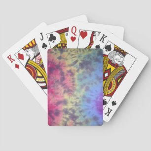 tie dye rainbow crackle playing cards