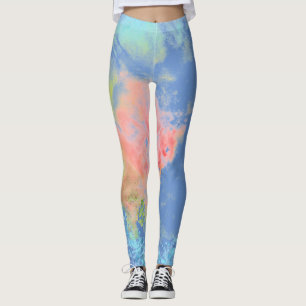 Tie Dye Rainbow Pastel Colour Leggings