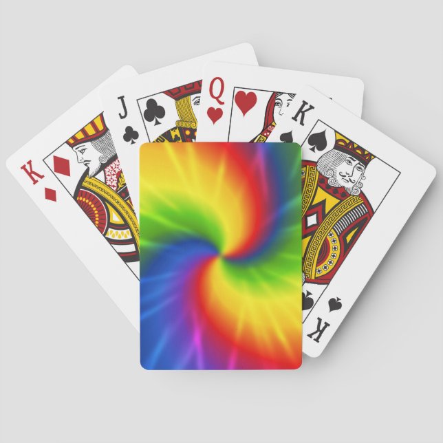 Tie Dye Rainbow Pattern Playing Cards (Back)