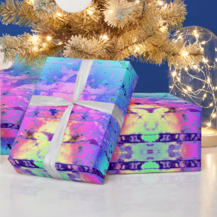 Tie Dye Rainbow Print Wrapping Paper