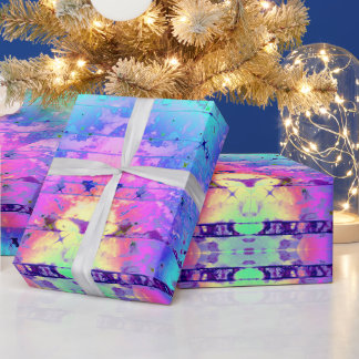 Tie Dye Rainbow Print Wrapping Paper