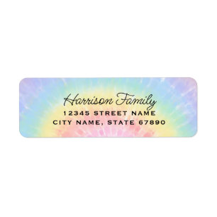 Tie Dye Rainbow Return Address Labels