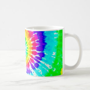 Tie Dye Rainbow Swirl Neon Rainbow Colours Pattern Coffee Mug