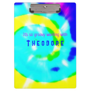 Tie Dye Rainbow Swirl Personalised It's So Groovy Clipboard